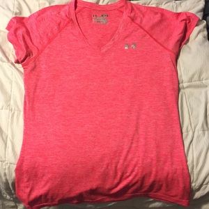 Pink dri fit vee neck