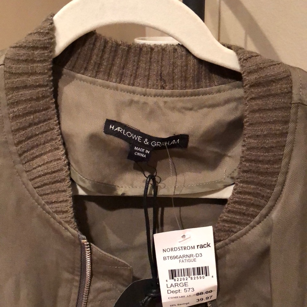 Bomber Jacket in Green Harlowe and Graham (size L) - Picture 4 of 4