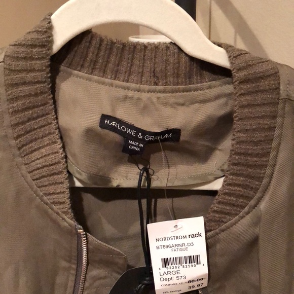 Bomber Jacket in Green Harlowe and Graham (size L) - Picture 4 of 4