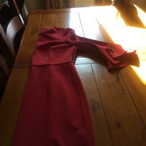 Red Ruffle Sleeve Dress