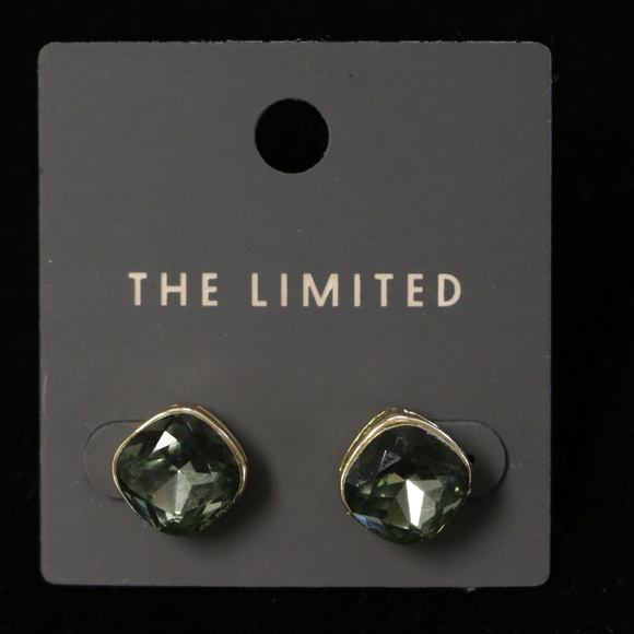 NWT small gold with green crystal earring LTDE56 - Picture 2 of 7