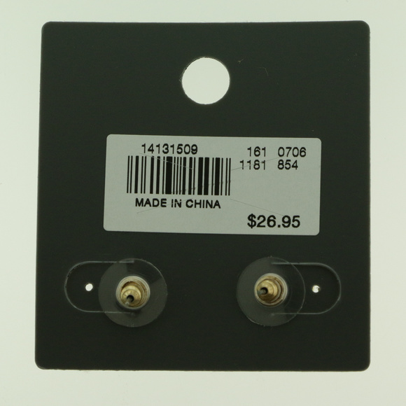 NWT small gold with green crystal earring LTDE56 - Picture 4 of 7