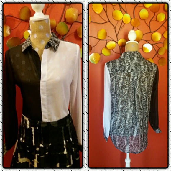 NWOT Romeo & Juliet Couture Color Block Blouse - Picture 4 of 5