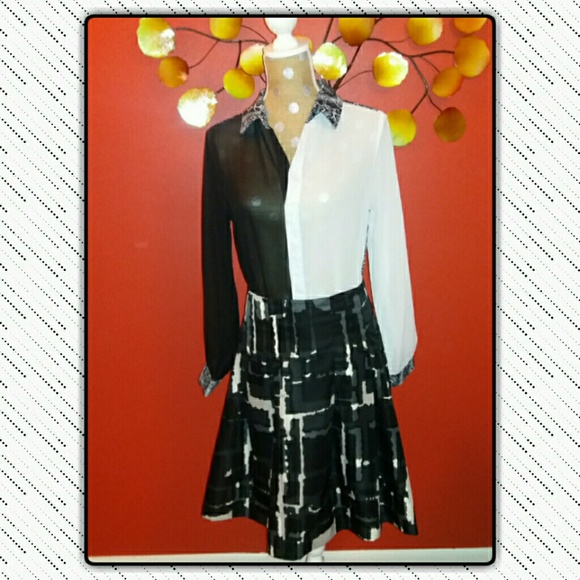 NWOT Romeo & Juliet Couture Color Block Blouse - Picture 5 of 5