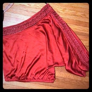 One shoulder silk Bebe blouse