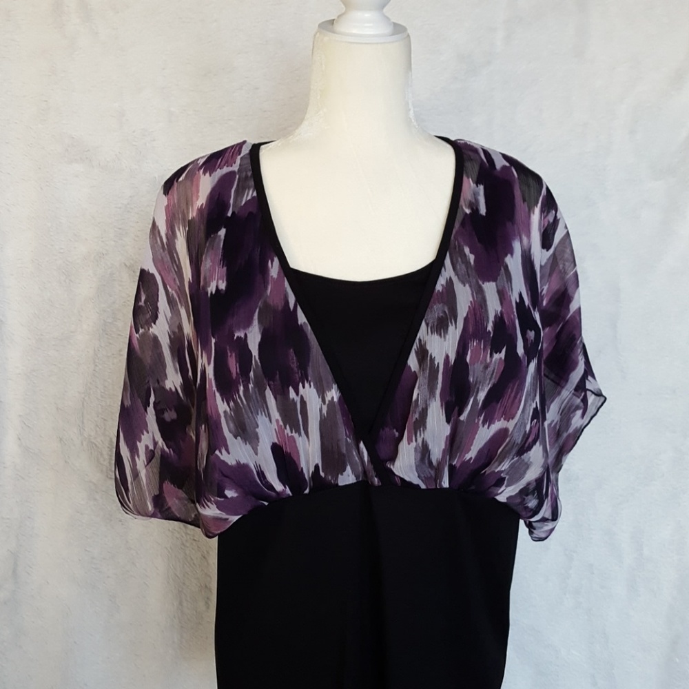 Beautiful Black and Purple Blouse