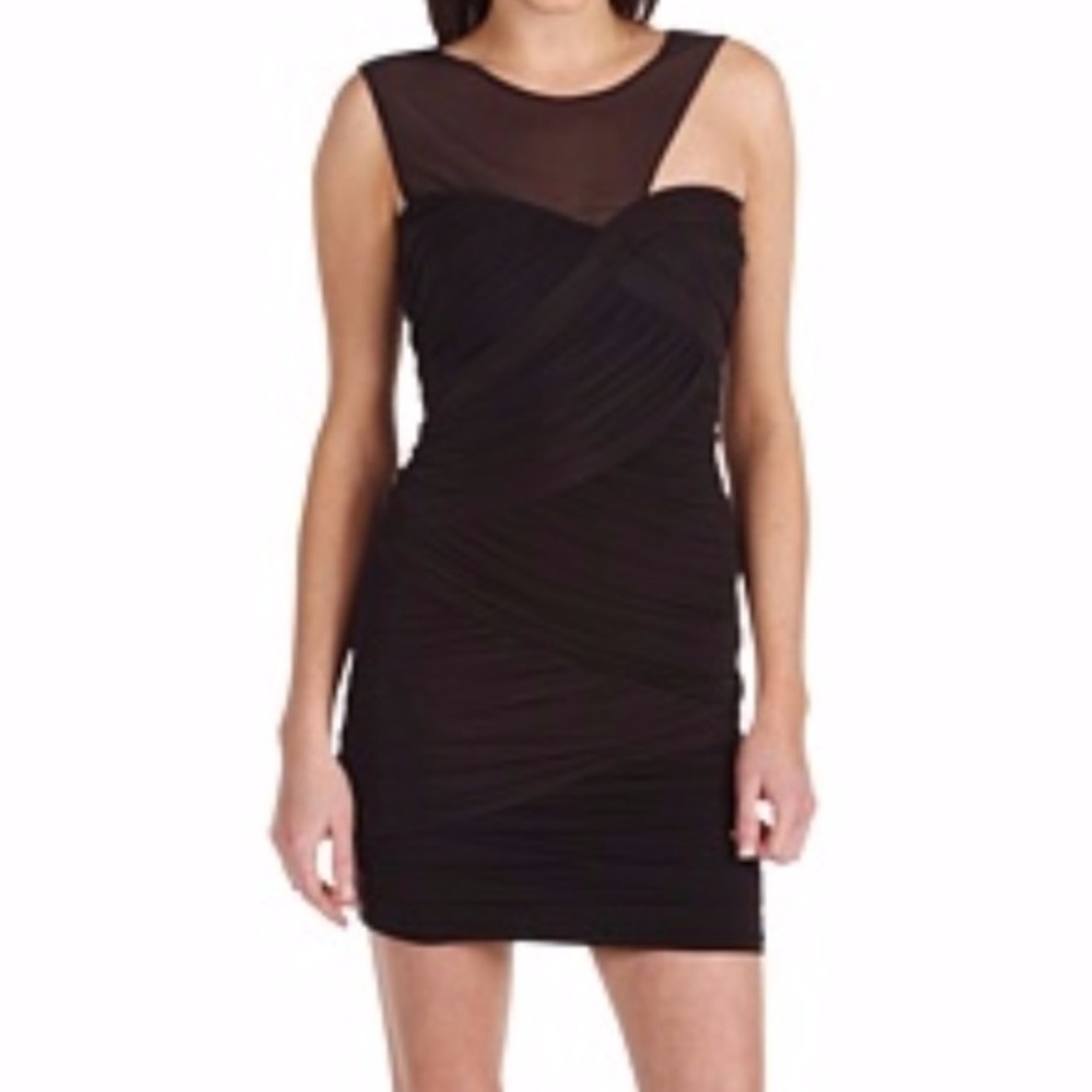 BCBG Maxazaria ruched asymmetrical dress