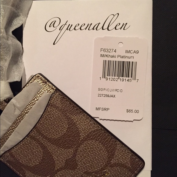 🎈1 LEFT🎈 🍯Coach Lanyard ID- Khaki/Platinum🍯 - Picture 4 of 7