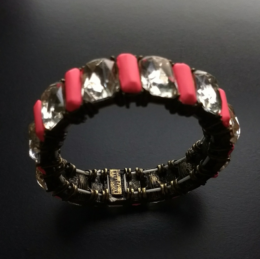 Baublebar baguette pink gem stretch bracelet