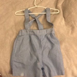 24m toddler seersucker suspender short