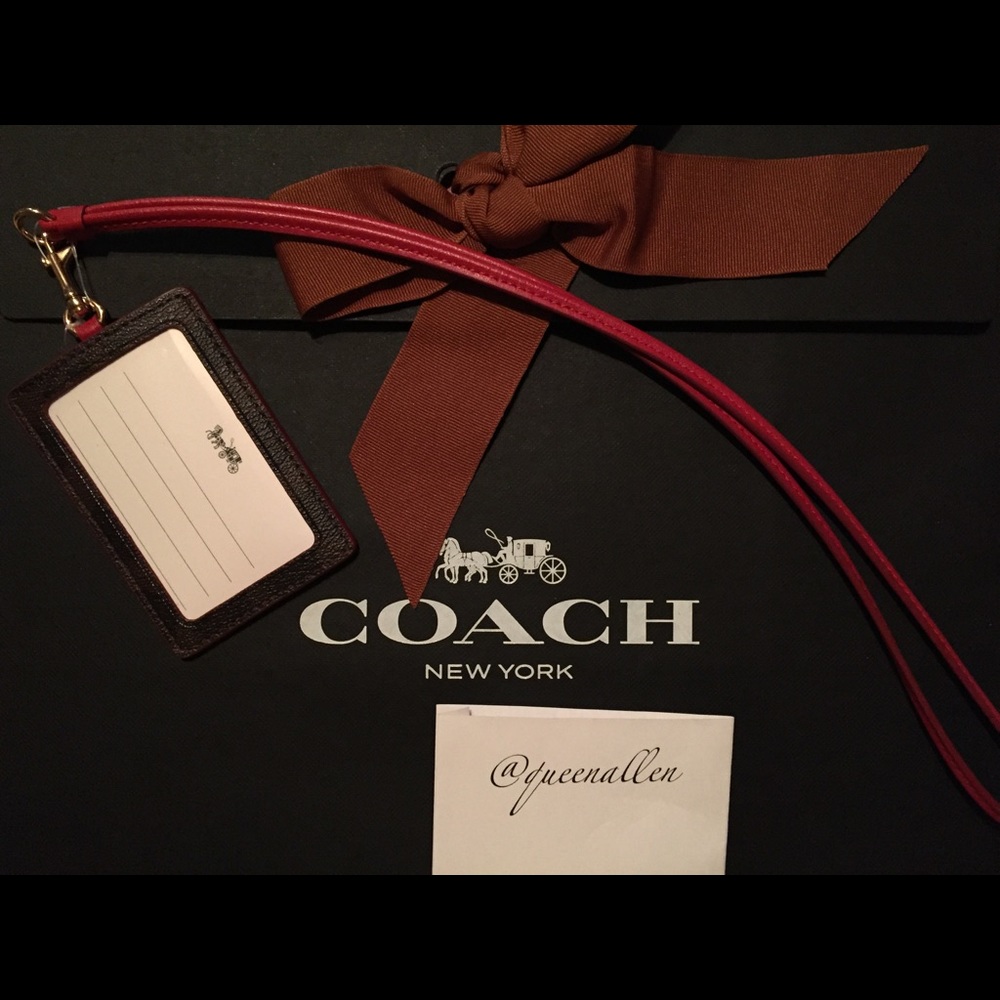 LAST ONE! 🍟Coach Lanyard ID- Brown/True Red🍟 - Picture 2 of 7