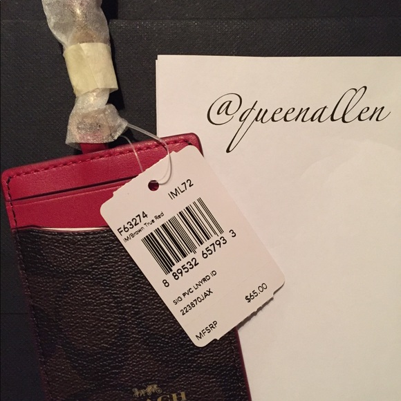 LAST ONE! 🍟Coach Lanyard ID- Brown/True Red🍟 - Picture 4 of 7