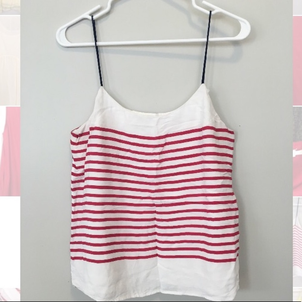 Banana Republic Red & White Striped Tank
