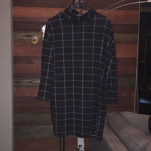 River Island black check sweater dress