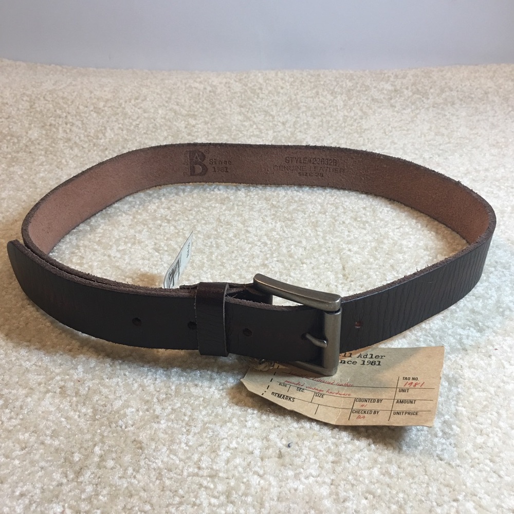 Kids Bill Adler Leather Belt New With Tags sz 28