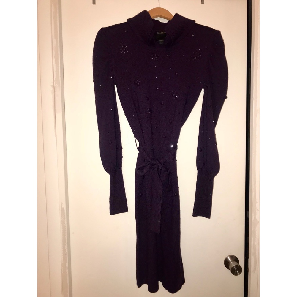 Long beaded sweater dress