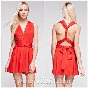 Tea and cup red twist dress