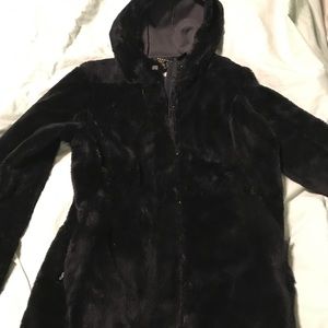Mountain Hard Ware Fuzzy Black Hooded Coat