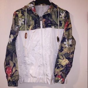 Fun floral windbreaker hoodie