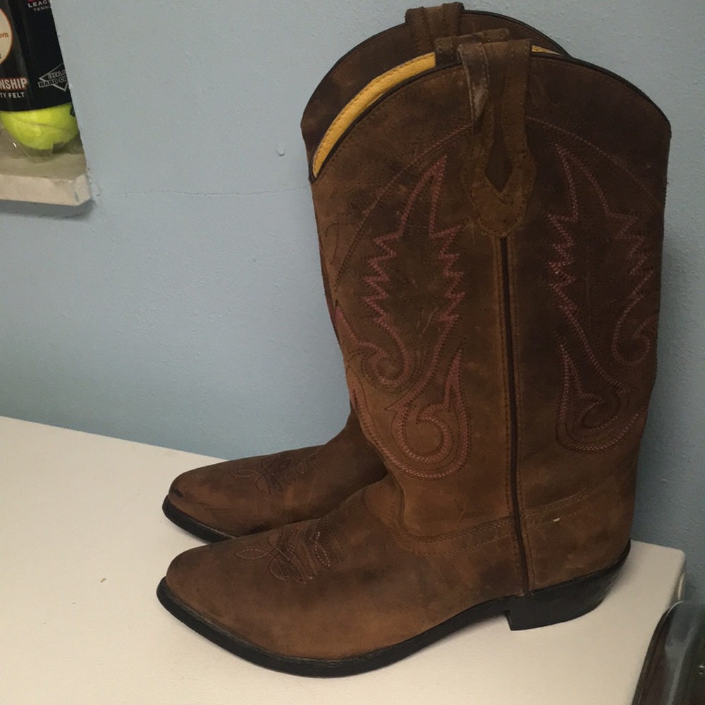 Brown/Pink Cowboy Boots