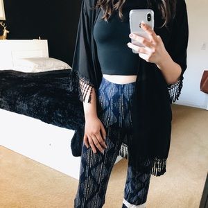 Black Boho Sheer Kimono