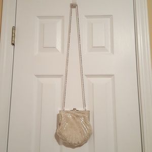 Preston & York glass beaded clam shell purse