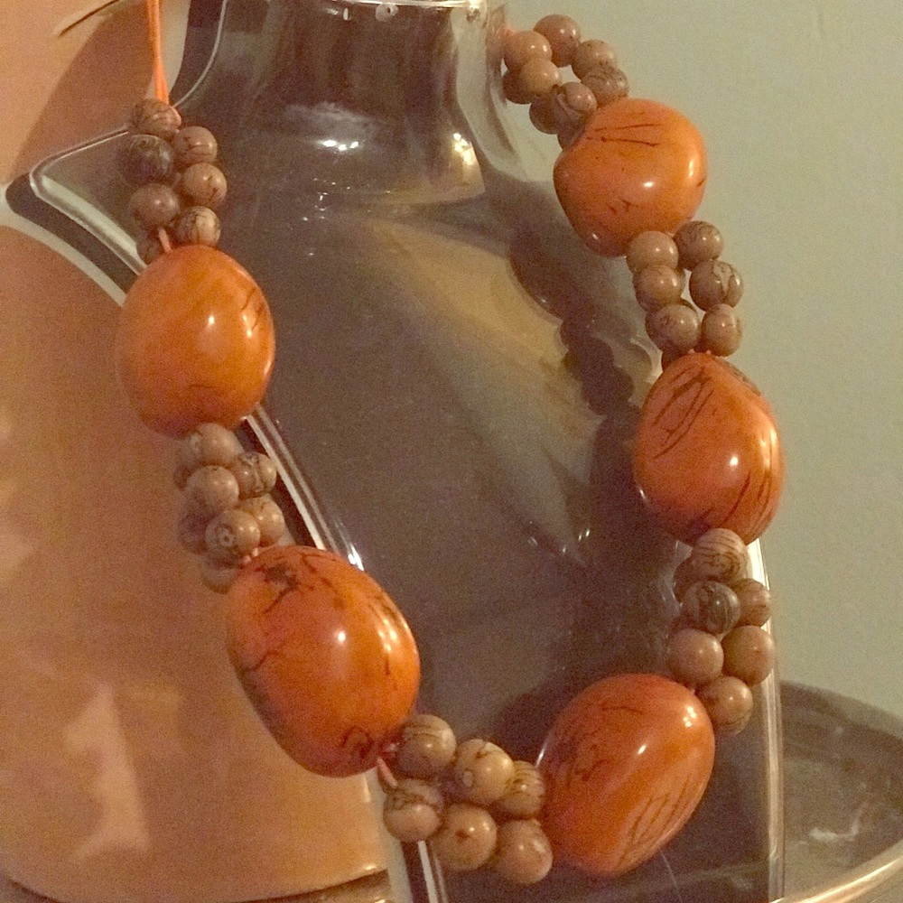 Large beaded necklace NWT