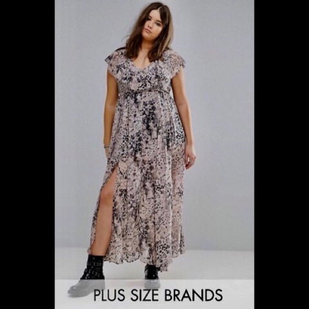 ASOS/Religion Ruffle Hem Maxi Plus Size Dress