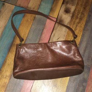 Brown Purse with floral embroidering