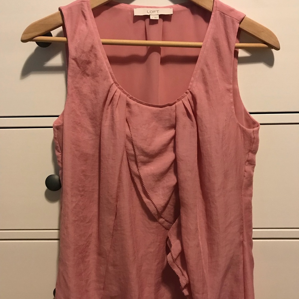 Pink Loft sleeveless blouse.