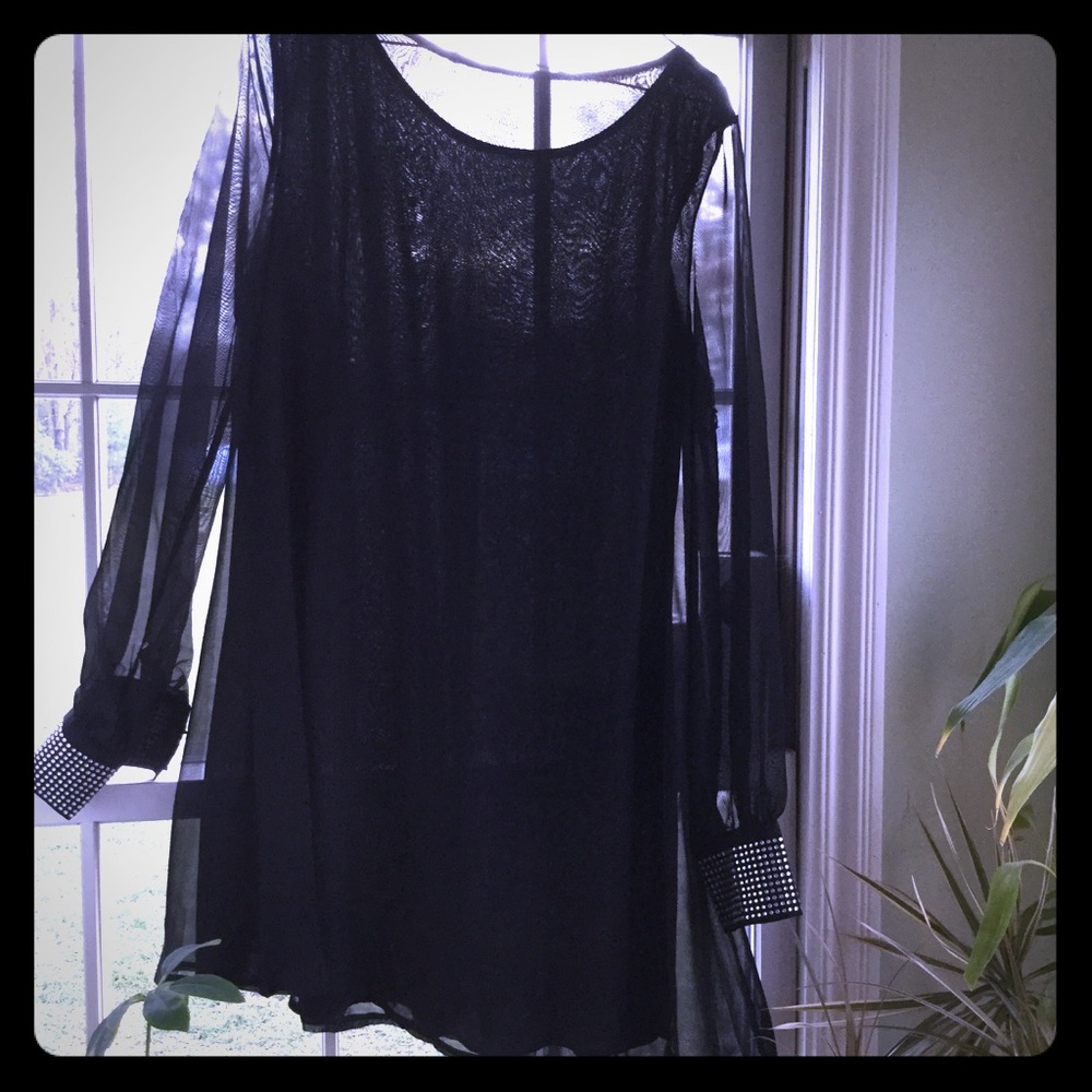 BLACK SHEER TUNIC