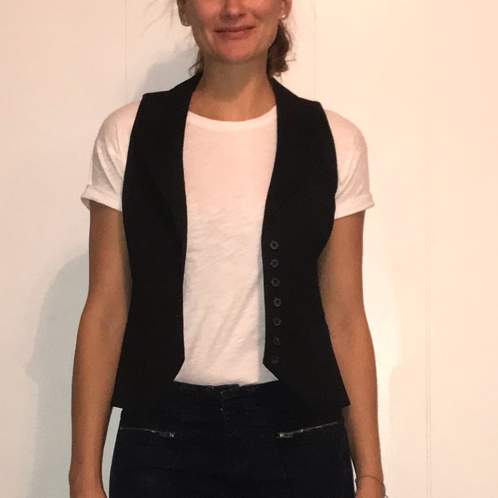 Black vest with buttons