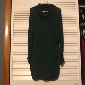 Green cowl neck sweater tunic length