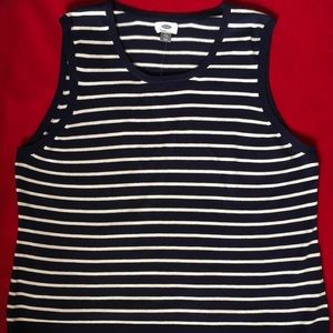 XXL Navy & White Sweater Sleeveless Top
