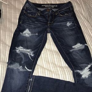 American eagle skinny distressed ripped jeans
