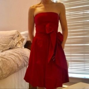 BCBG Strapless Silk Red Dress