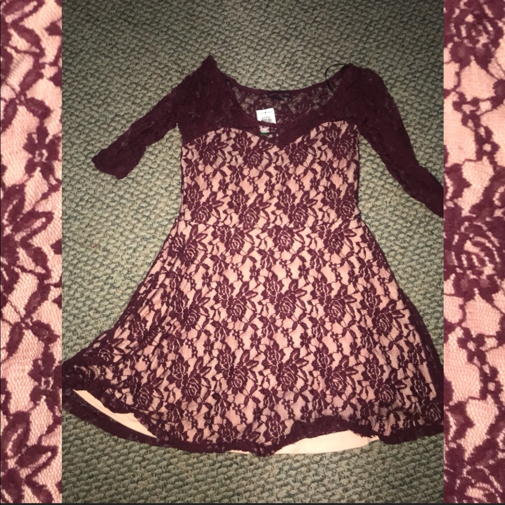 Burgundy lace dress. Never worn