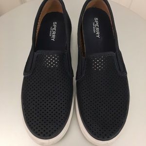 Perforated Blue Sperry Slip-on Sneakers