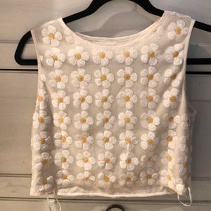 Tobi Daisy Sequin 70s style Crop Top