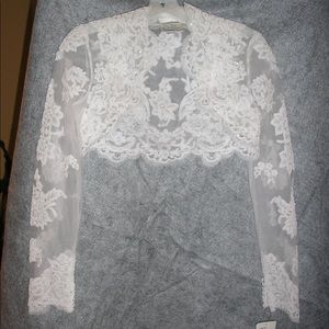 *NWT* WHITE WEDDING LONG SLEEVE LACE JACKET
