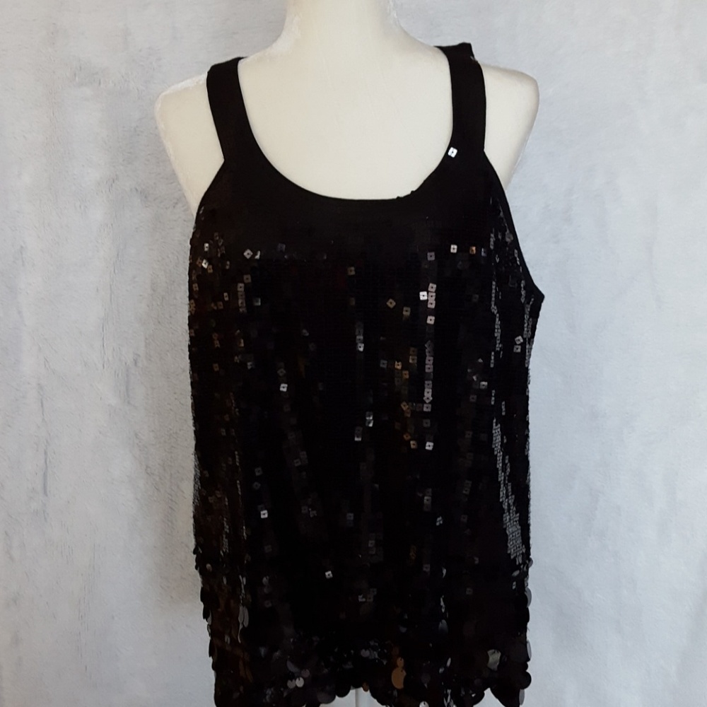 Apt. 9 Black Sequins Top
