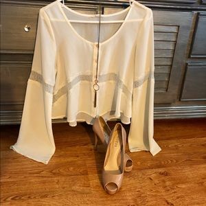 MINE sheer cream top