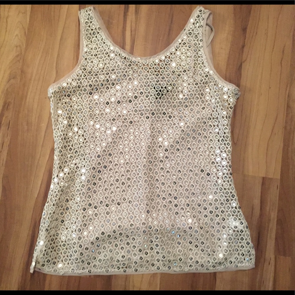 White House Black Market Sequin Tank, Size Small