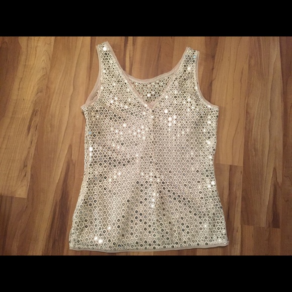 White House Black Market Sequin Tank, Size Small - Picture 2 of 4