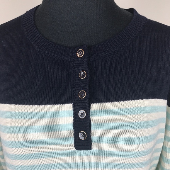 NWOT TALBOTS  long sleeved blue  sweater L Petite - Picture 3 of 7