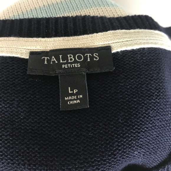 NWOT TALBOTS  long sleeved blue  sweater L Petite - Picture 6 of 7