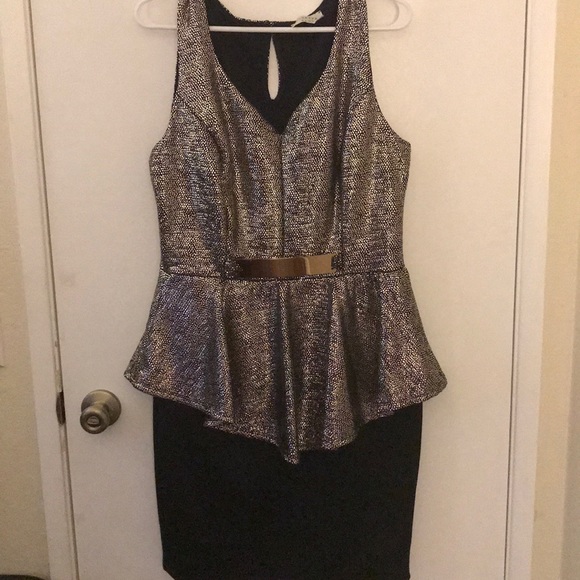 Peplum black and gold dress - Picture 1 of 1