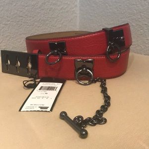 New Medium Red BCBG Waist Toggle Belt!
