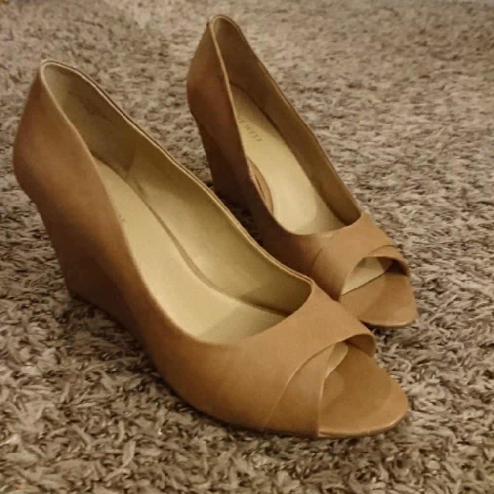 Nine West peep toe wedges heels