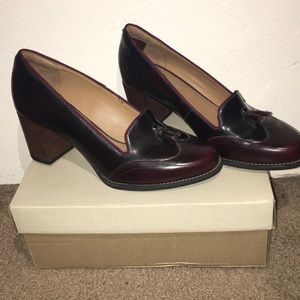 Clark’s leather heels 8 with box